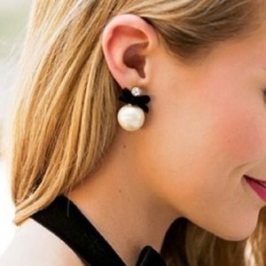 kate spade Jewelry - Kate Spade pearl velvet bow earrings kate spade Jewelry - Kate Spade pearl velvet bow earrings